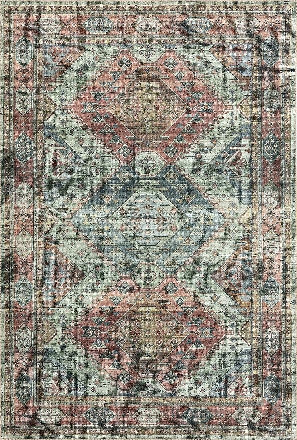 Loloi Skye Collection SKY-06 Apricot/Mist 6'-0" x 6'-0" Round Area Rug