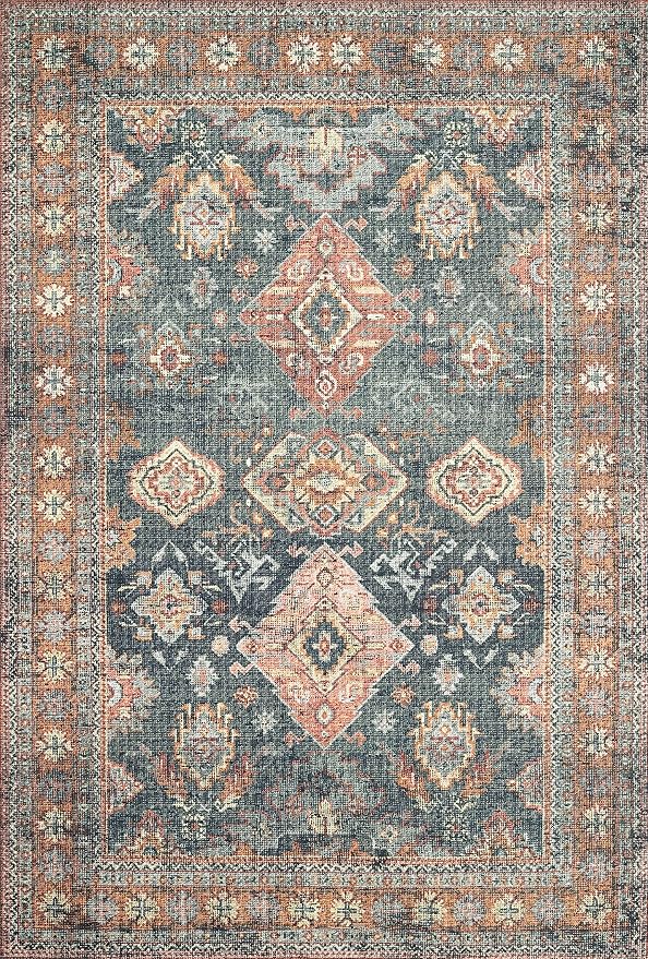 Loloi Skye Collection SKY-10 Sea/Rust 2'-0" x 5'-0" Accent Rug